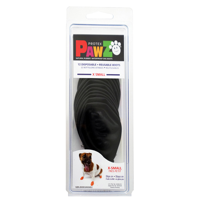 BOTAS NEGRAS PROTECTORAS PARA PERROS 12 UNIDADES - XS