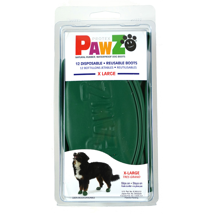 BOTAS VERDES PROTECTORAS PARA PERROS 12 UNIDADES - XL