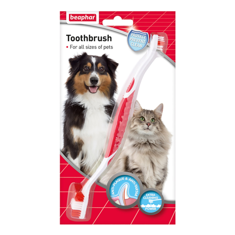 CEPILLO DIENTES DOBLE MANGO PERROS Y GATOS